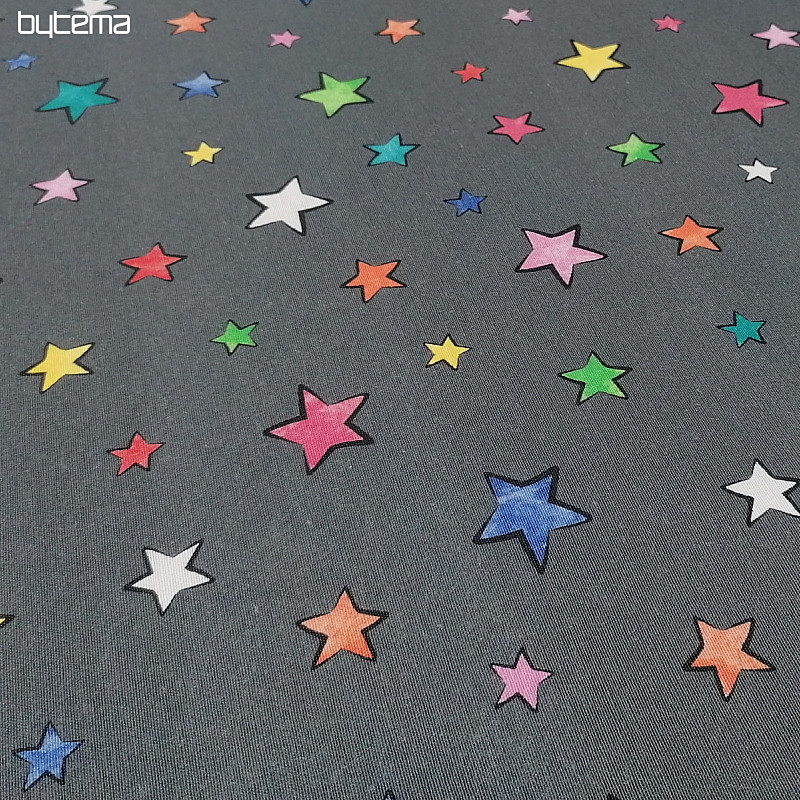 Dekoračné látka STARS farebné hviezdy