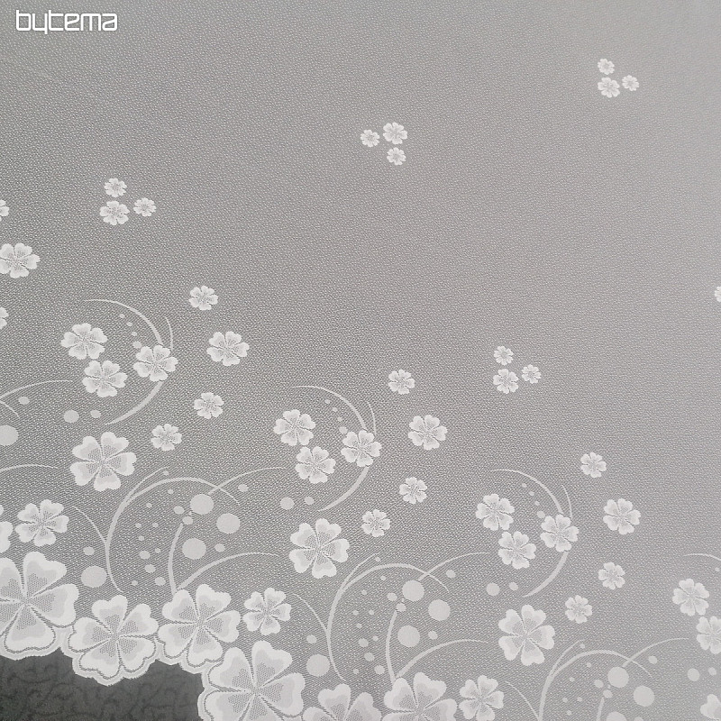 Žakárová záclona A39000 biele kvety
