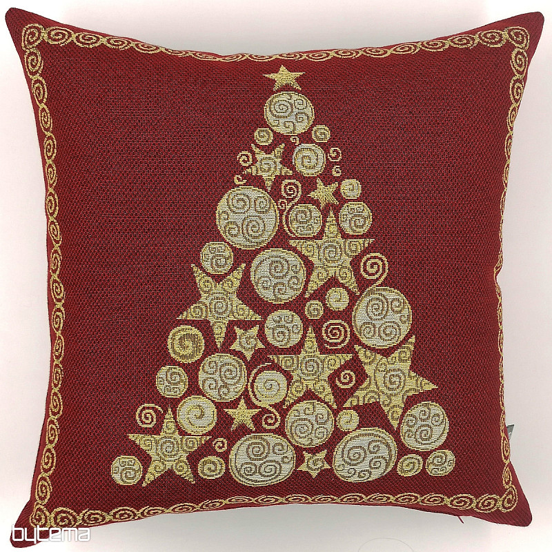 Obliečka na vianočný dekoračný vankúš ZLATÝ STROMČEK