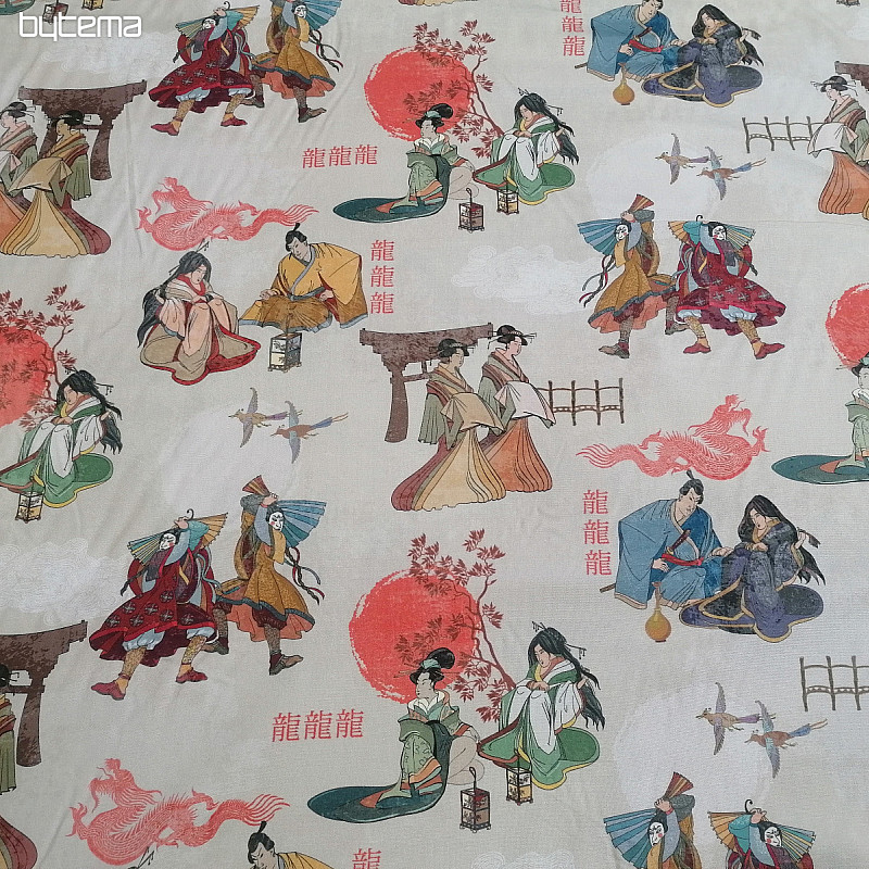 Dekoračná látka JAPONSKO SMOTANOVÉ