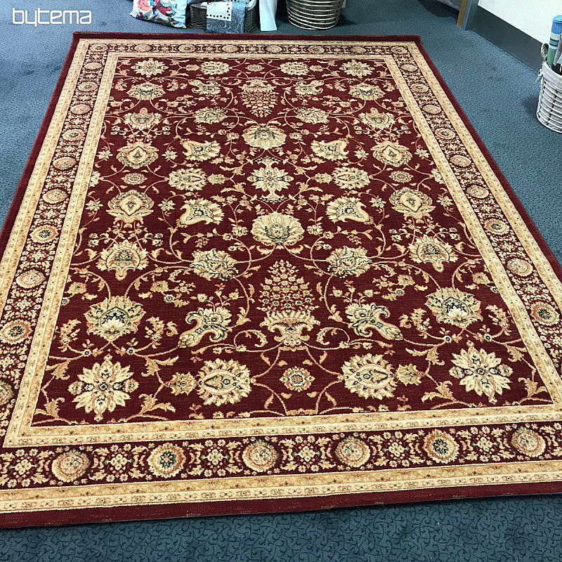 Luxusné vlnené koberec PRAGUE červená / béžová