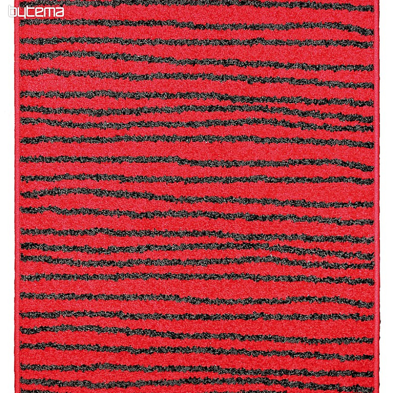 Kusový koberec LOTTO pruhy červená / čierna