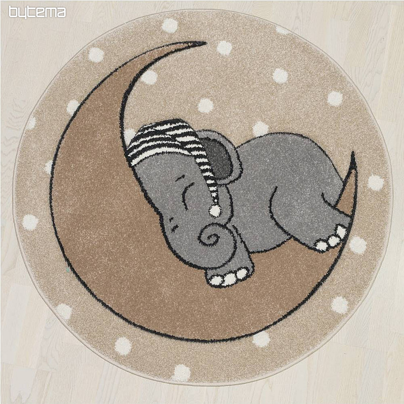 Detský guľatý koberec VEGAS slon