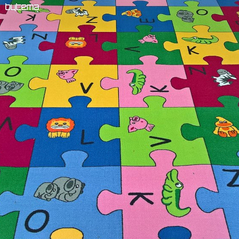 Detský koberec metráž PUZZLE