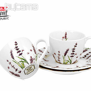 Porcelánové hrnčeky na espresso set 2 ks Lavender E Sapo