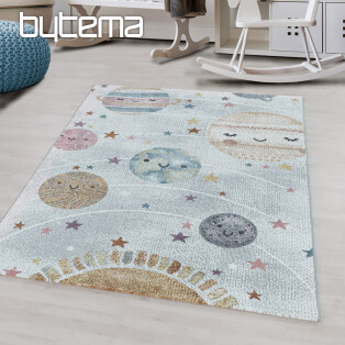 Luxusný detský kusový koberec FUNNY vesmír biely