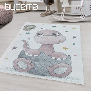 Luxusný detský kusový koberec FUNNY dinosaur ružový