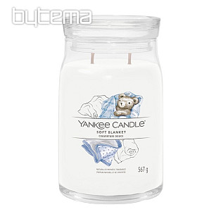 sviečka YANKEE CANDLE vôňa SOFT BLANKET sklo veľké 2 KNOTY