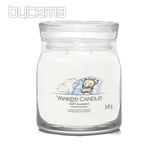 sviečka YANKEE CANDLE vôňa SOFT BLANKET SKLO STREDNÉ 2 KNOTY