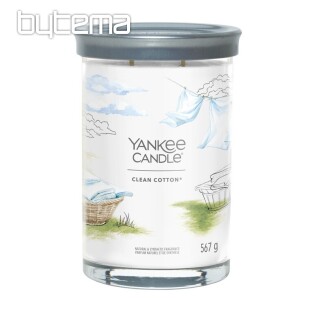 sviečka YANKEE CANDLE vôňa CLEAN COTTON TUMBER VEĽKÝ 2 KNOTY