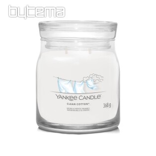 sviečka YANKEE CANDLE vôňa CLEAN COTTON SKLO STREDNÉ 2 KNOTY