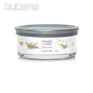 sviečka YANKEE CANDLE vôňa CLEAN COTTON TUMBER STREDNÁ 5 KNOTOV