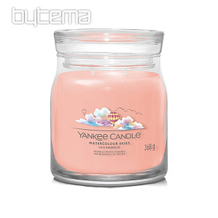 sviečka YANKEE CANDLE vôňa WATERCOLOUR SKIES SKLO STREDNÉ 2 knôty