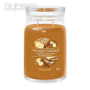 sviečka YANKEE CANDLE vôňa SPICED BANANA BREAD VEĽKÉ SKLO 2 knôty