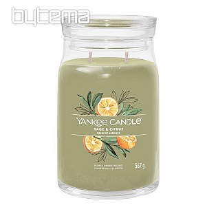 sviečka YANKEE CANDLE vôňa SAGE a CITRUS SKLO STREDNÉ 2 knôty