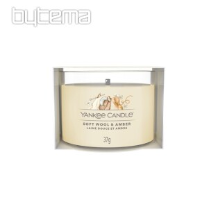 sviečka YANKEE CANDLE vôňa SOFT WOOL a ANBER V SKLE 37g