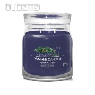 sviečka YANKEE CANDLE vôňa LAKEFRONT LODGE SKLO STREDNÉ 2 knôty