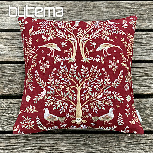 Gobelínový obliečka na vankúš WILLIAM MORRIS bordová - celoplošná