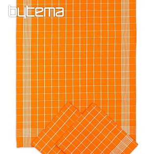 Bavlnené utierky NEGATÍV ORANŽOVÉ KÁRO