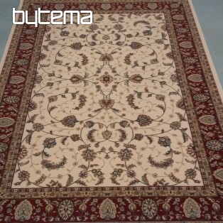 Vlnený klasický koberec ORIENT krémový, bordo lem