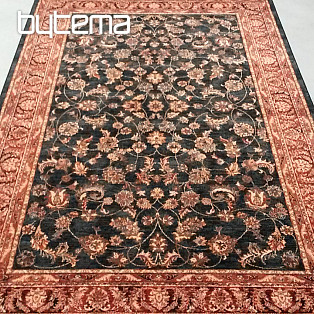 Luxusné vlnené koberce ROYAL celoplošný kvet green/black