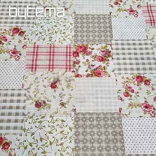 Dekoračná látka RUŽA MARTA patchwork