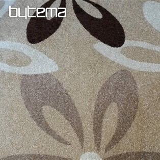 Okrúhly koberec Karmel kvety béžový