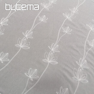 Luxusné vyšívaná záclona biela s kvetmi 11745/290