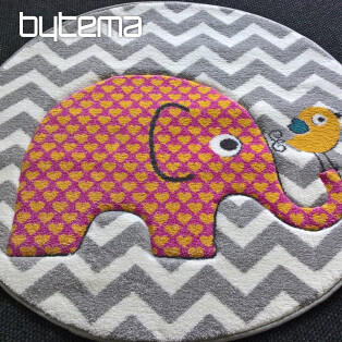 Detský guľatý koberec PASTEL Sloni