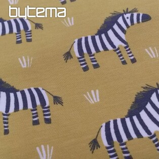 Bavlnený úplet ZEBRA žlto-zelený