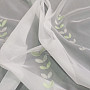 Voálová záclona biela - listy zelené 12159