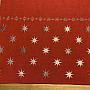 Vyšívaný vianočný obrus červený s hviezdami