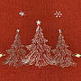 Vyšívaný vianočný obrus a šály STROMEČKY ČERVENÉ