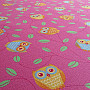Detský koberec v metráži SOVY happy owl růžové