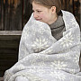 Bavlnená deka Winter snowflakes Vločky sivé