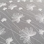 Luxusné vyšívaná záclona biela s kvetmi 11749/0001