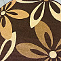 Okrúhly koberec Karmel kvety hnědý