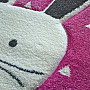 Detský guľatý koberec PASTEL Zajačik ružový