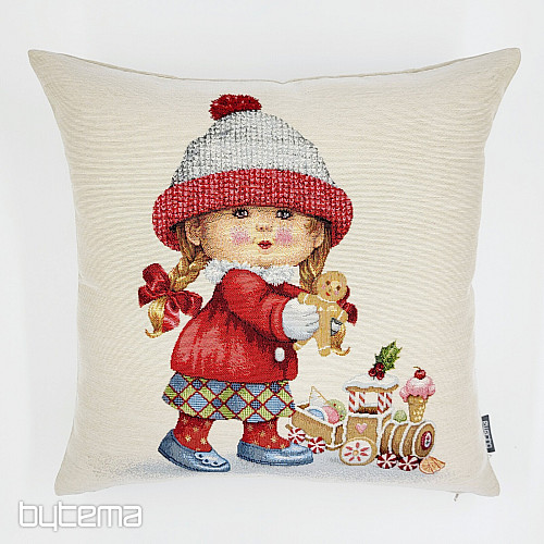 Vianočný gobelínový povlak HOLČIČKA S HRAČKOU
