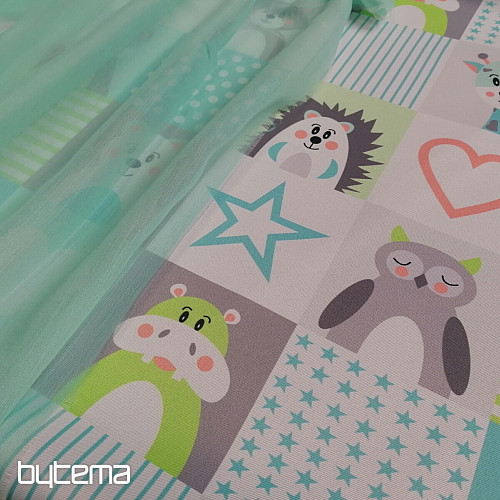 Ľahká dekoračná látka Kiba 64 tyrkys