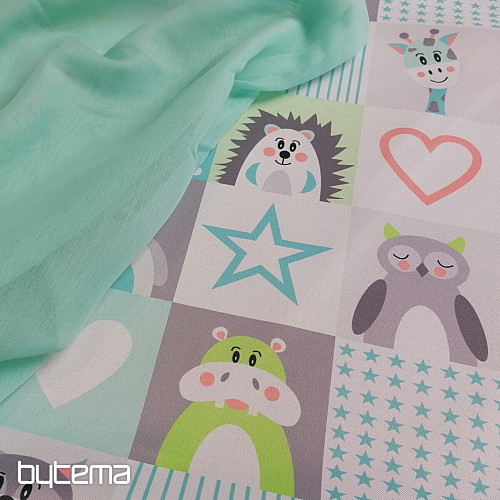 Ľahká dekoračná látka Kiba 64 tyrkys