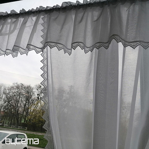 Hotová záclona - set: 2 ks závesy 1 ks volaný s čipkou