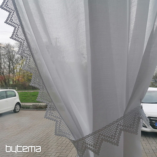 Hotová záclona - set: 2 ks závesy 1 ks volaný s čipkou