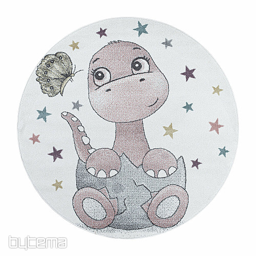 Luxusný detský kusový koberec FUNNY DINOSAURUS RUŽOVÝ