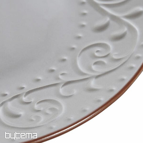 Tanier plytký GREY RELIEF 27.5x2cm sivý