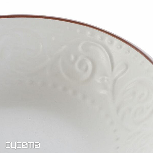 Tanier hlboký WHITE RELIEF 20.5x5cm biely