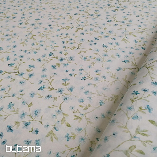 Bavlnená látka Mini sakura modrá