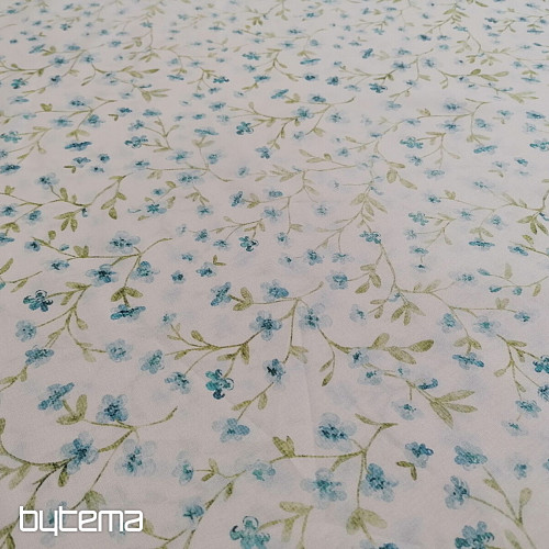 Bavlnená látka Mini sakura modrá