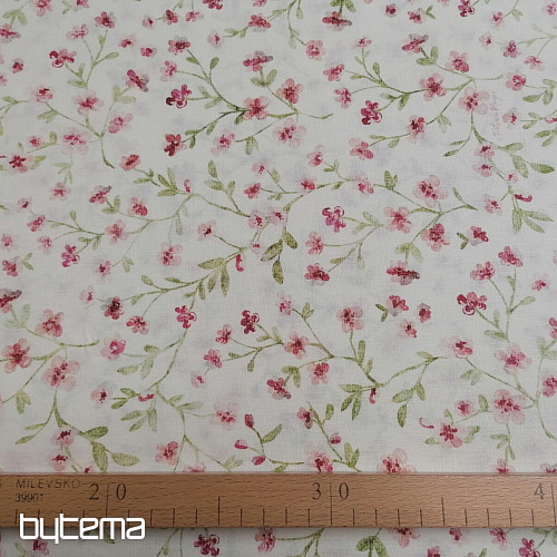 Bavlnená látka Mini sakura ružová