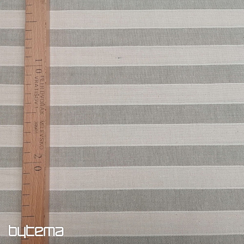 Dekoračná látka Trebol pruhy - béžové 2 cm 50